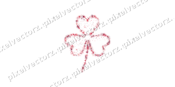 Seamless glitter shamrock in pink and red on a transparent background