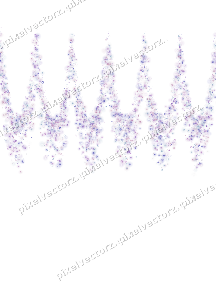 Seamless glitter garland in purple on a transparent background