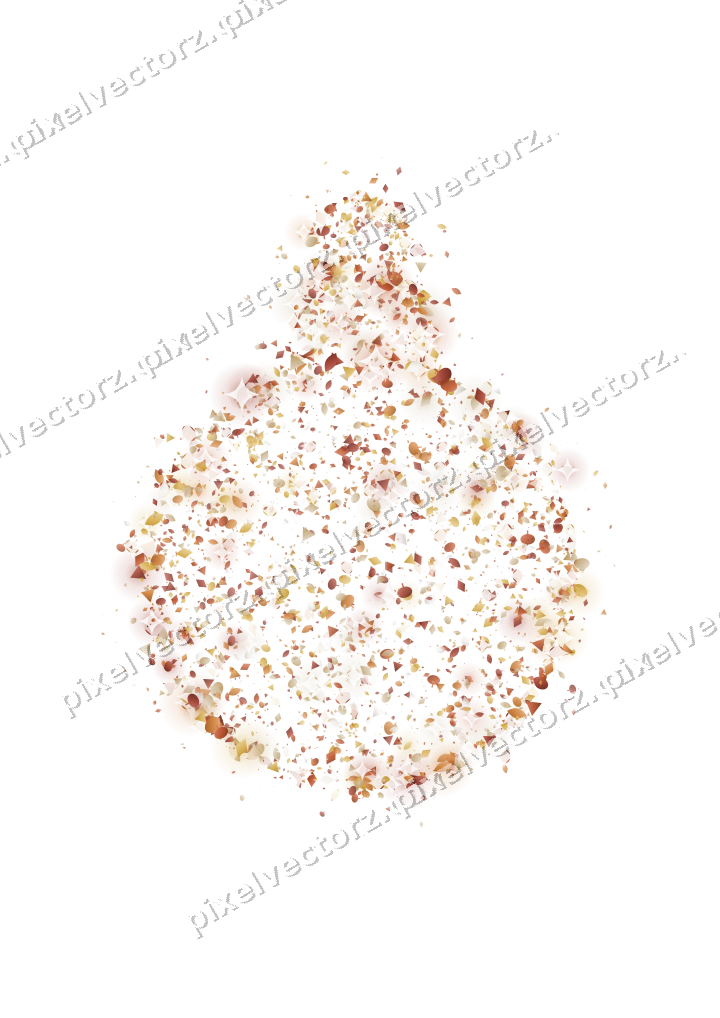 Seamless glitter bauble in orange on a transparent background