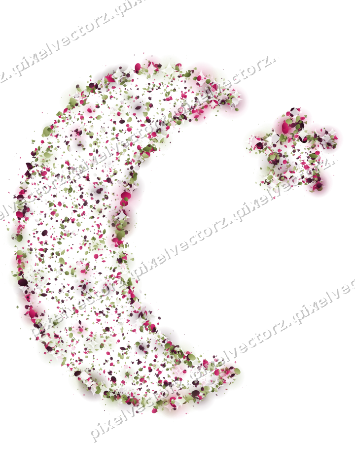 Seamless glitter crescent moon in lime on a transparent background