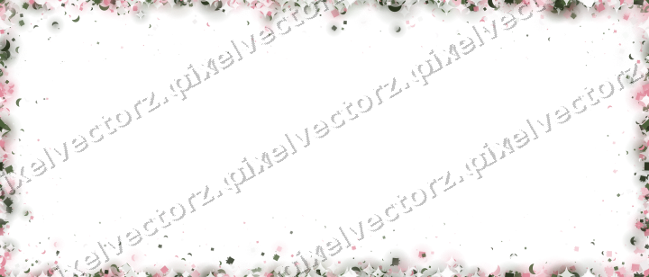 Seamless glitter border in pink on a transparent background