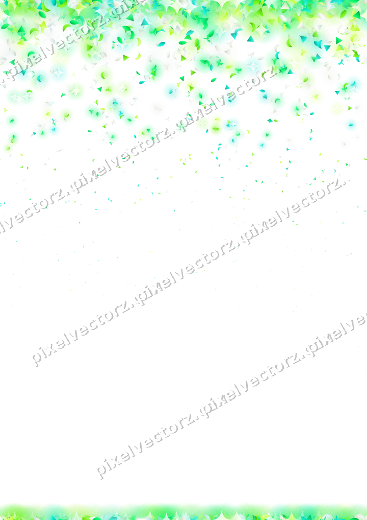 Seamless falling glitter in green and lime on a transparent background