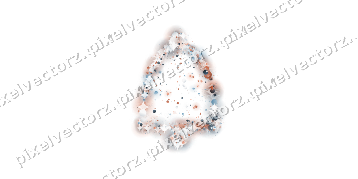 Seamless glitter bell in orange and cyan on a transparent background