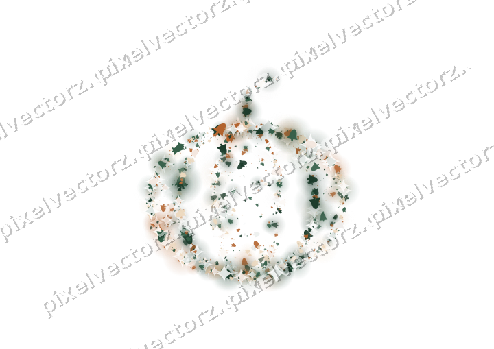 Seamless glitter pumpkin of bells on a transparent background
