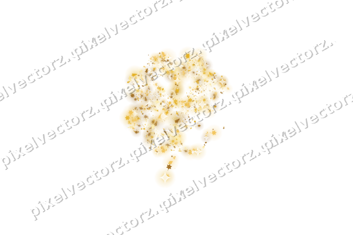 Seamless glitter clover leaf on a transparent background