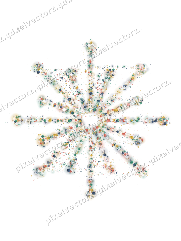 Seamless glitter firework in amber on a transparent background