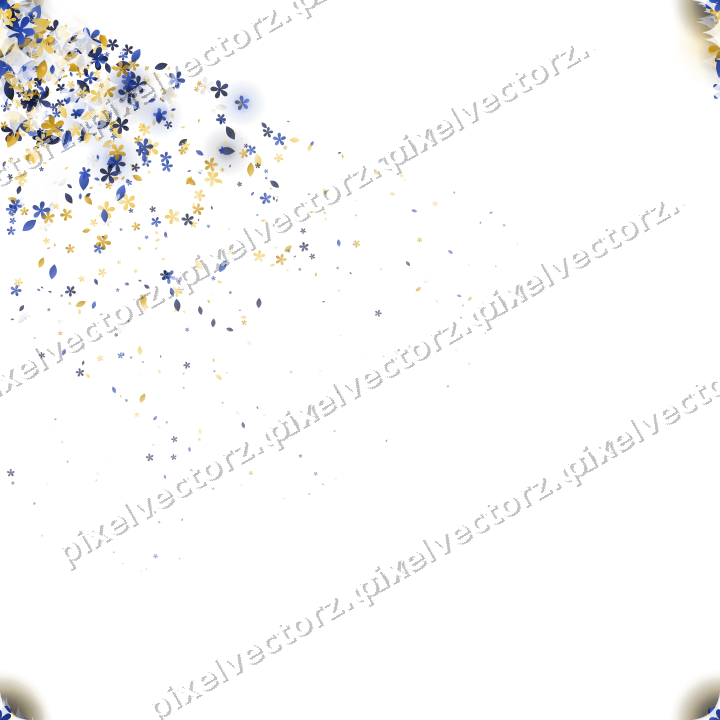 Seamless glitter corner in amber and blue on a transparent background