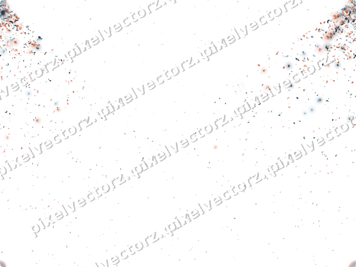 Seamless glitter corner in orange and cyan on a transparent background