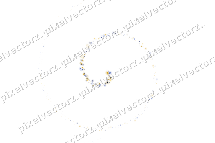 Seamless glitter spiral in amber and blue on a transparent background