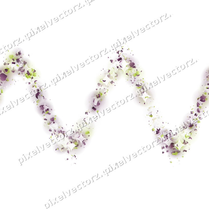 Seamless glitter wave of hearts and masks on a transparent background