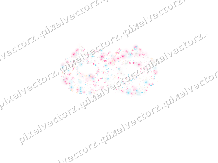 Seamless glitter carnival mask in pink on a transparent background