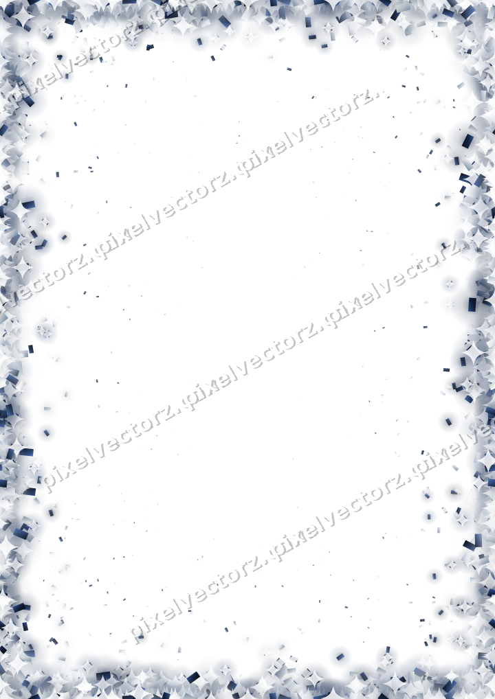 Seamless glitter border of confetti on a transparent background