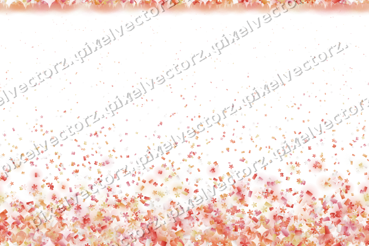 Seamless rising glitter in red and orange on a transparent background