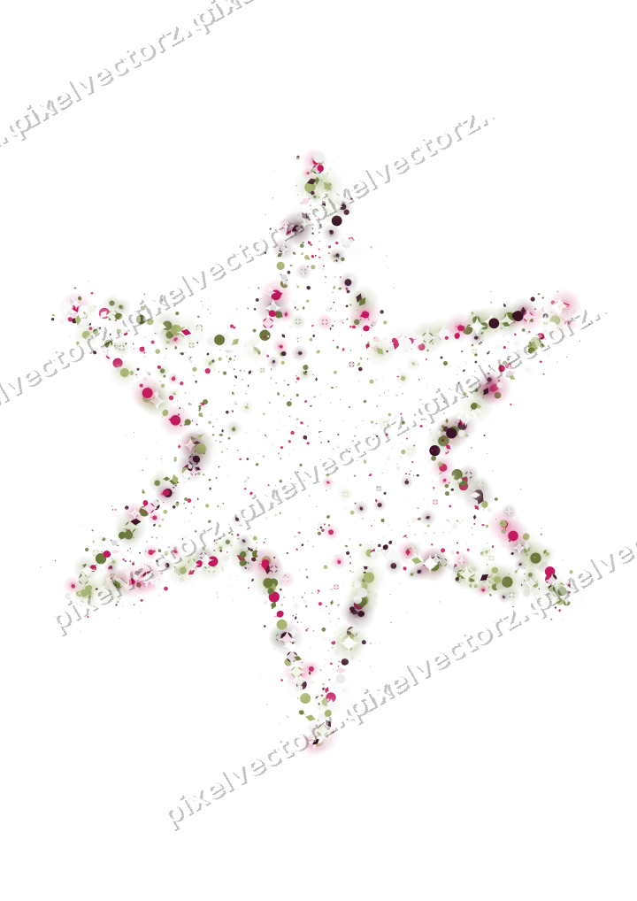 Seamless glitter star of balloons and dots on a transparent background