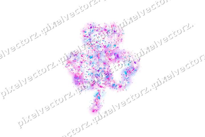 Seamless glitter shamrock in magenta on a transparent background
