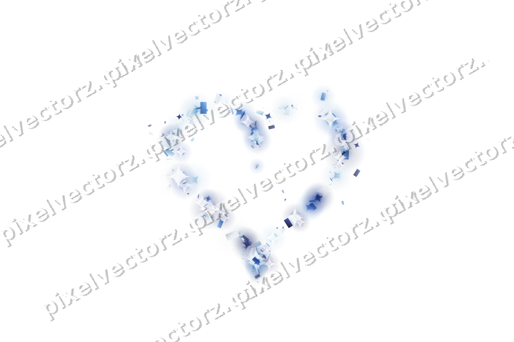 Nahtloses Glitzerherz aus Funken und Konfetti auf transparentem Grund