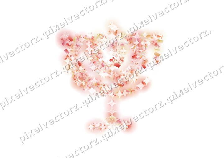 Seamless glitter menorah in red and orange on a transparent background