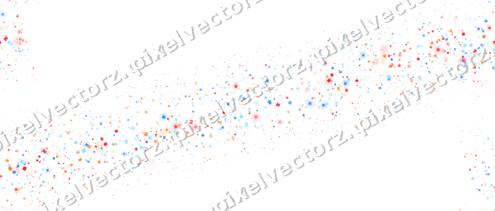 Seamless glitter band in blue and red on a transparent background