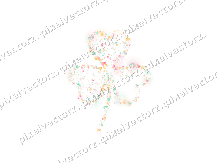 Seamless glitter shamrock in pale pink on a transparent background