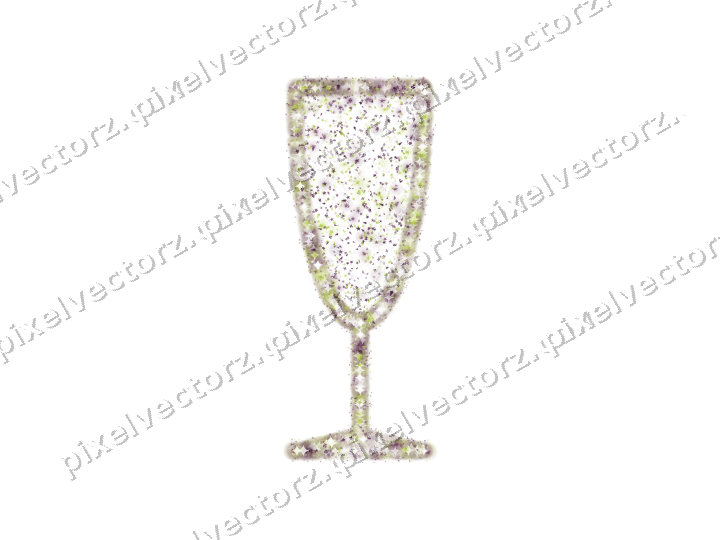 Seamless glitter champagne flute on a transparent background