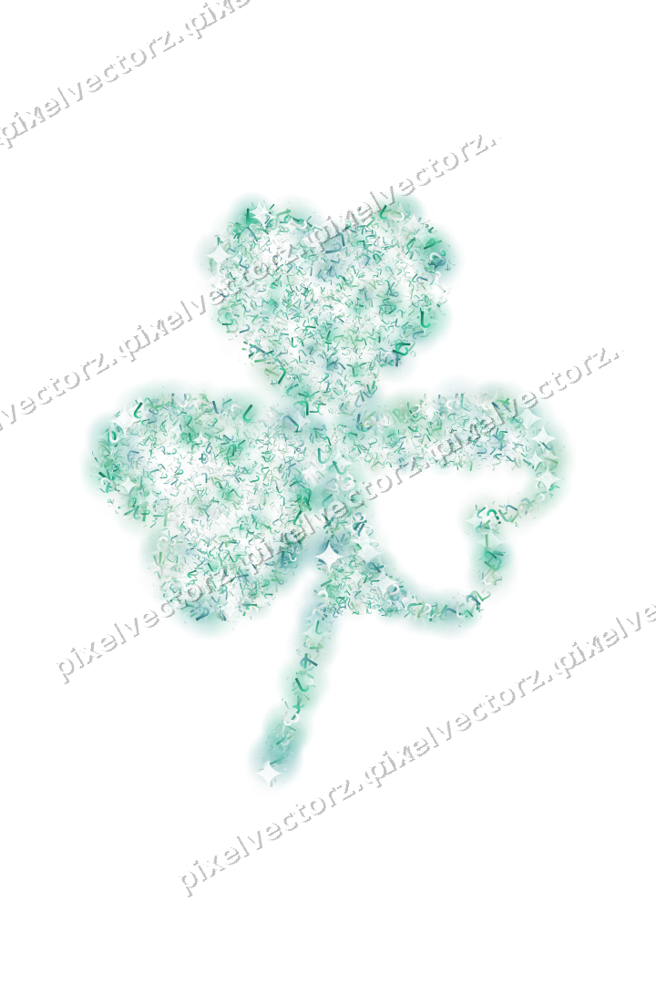 Seamless glitter shamrock of candy canes on a transparent background