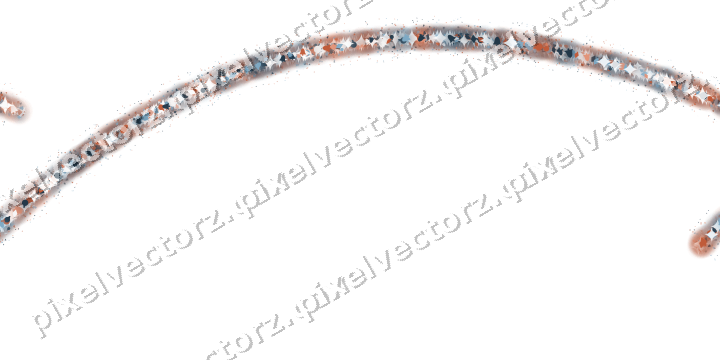 Seamless glitter arc of bells and baubles on a transparent background
