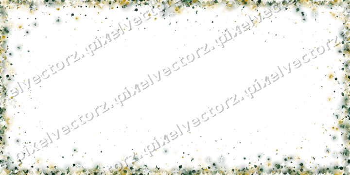 Seamless glitter border in dark green on a transparent background