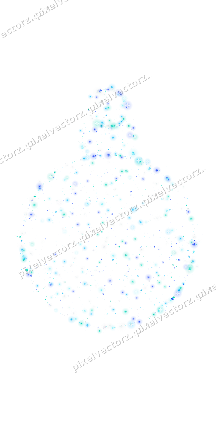 Seamless glitter bauble in cyan and teal on a transparent background
