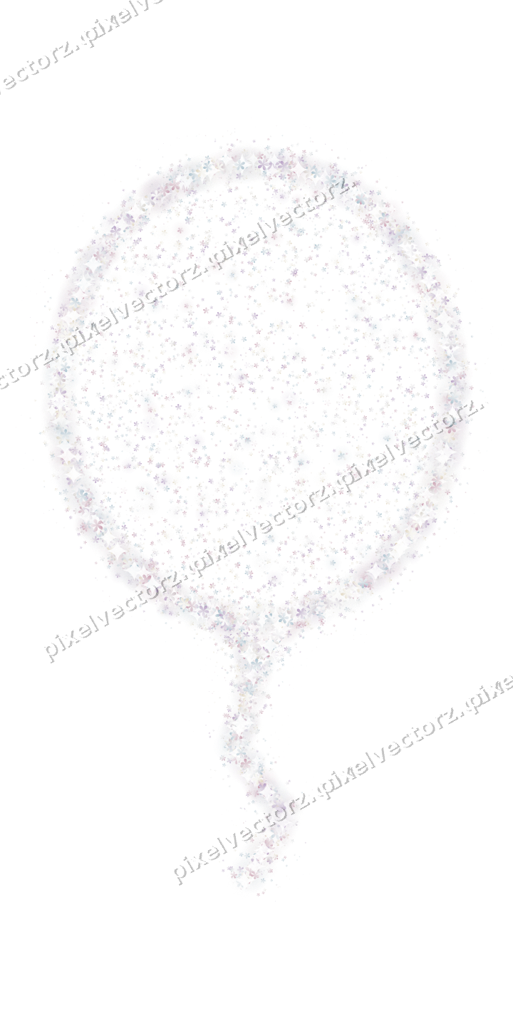Seamless glitter balloon of flowers on a transparent background