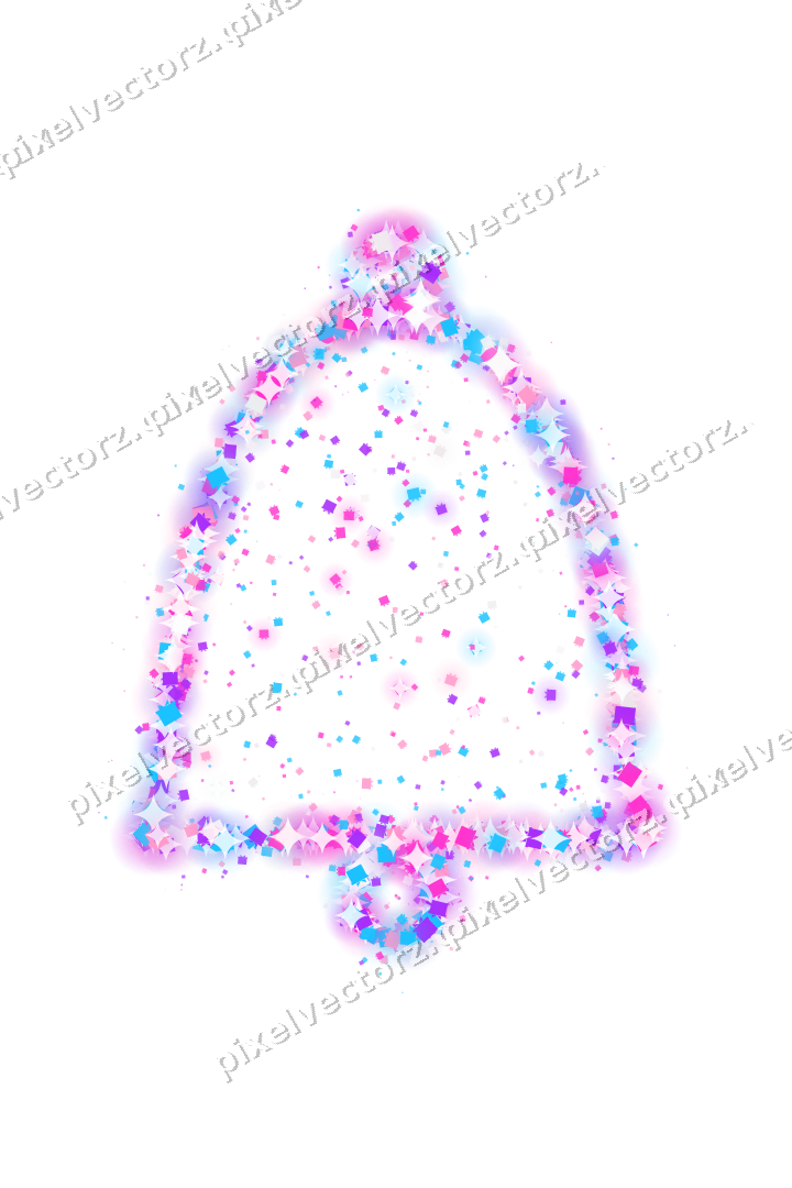 Seamless glitter bell of gifts in magenta on a transparent background