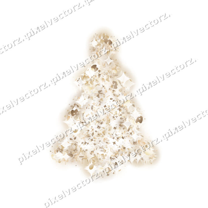 Seamless glitter christmas tree in amber on a transparent background