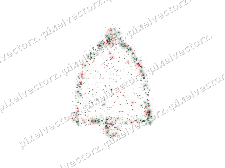 Seamless glitter bell in dark green on a transparent background