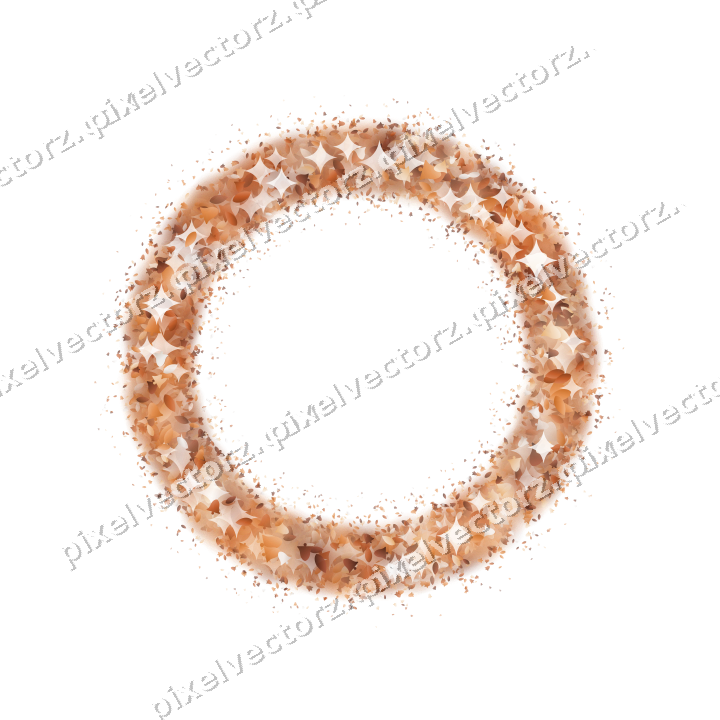 Seamless glitter wreath on a transparent background