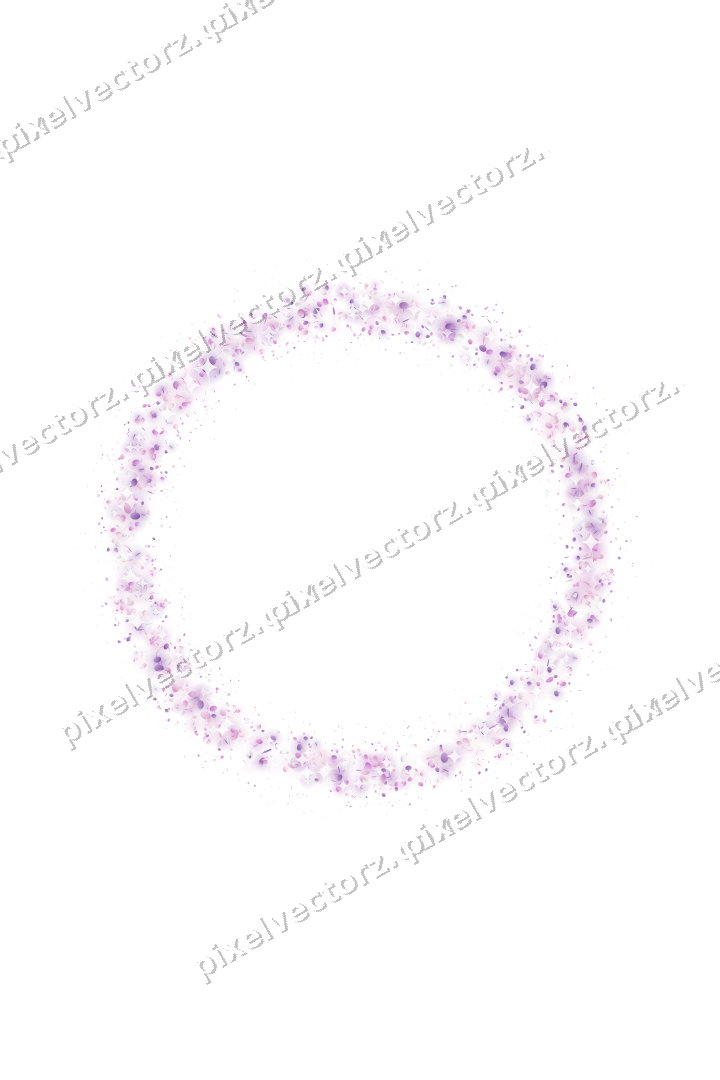 Seamless glitter wreath in magenta on a transparent background