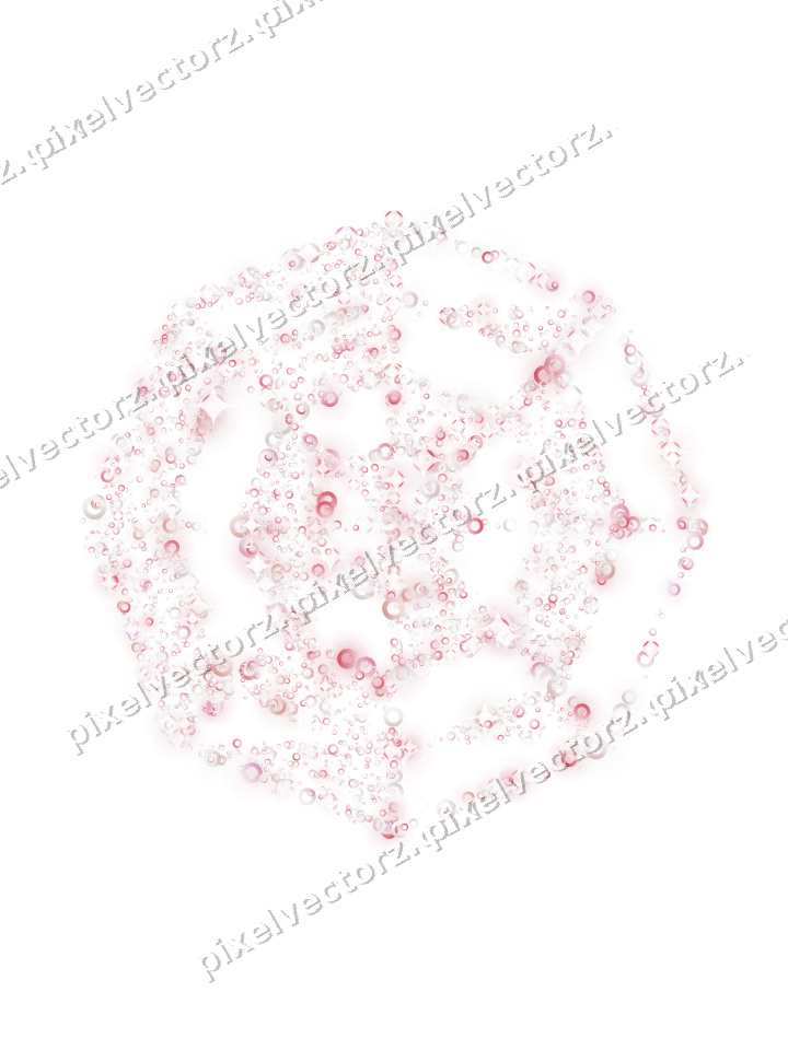 Seamless glitter spider web of rings on a transparent background