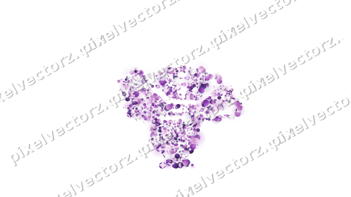 Seamless glitter turkey of dots in purple on a transparent background