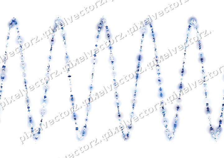 Seamless glitter wave in blue and cyan on a transparent background