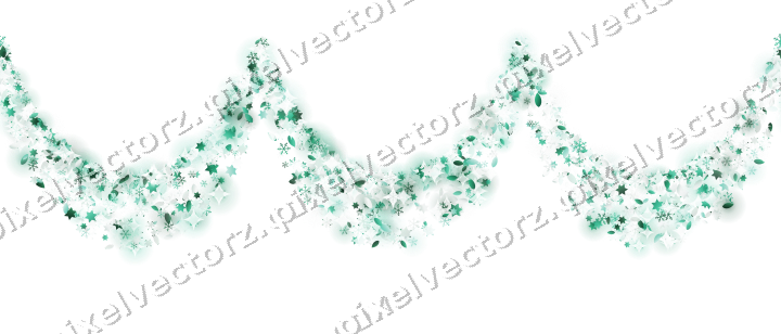 Seamless glitter garland on a transparent background