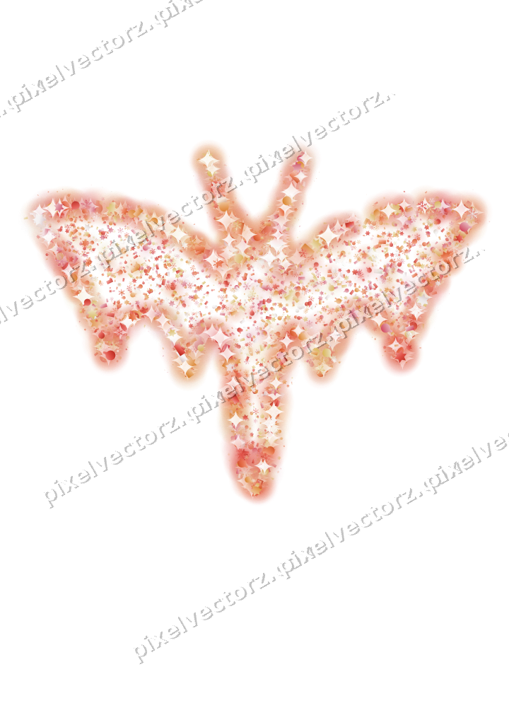 Seamless glitter bat in red and orange on a transparent background