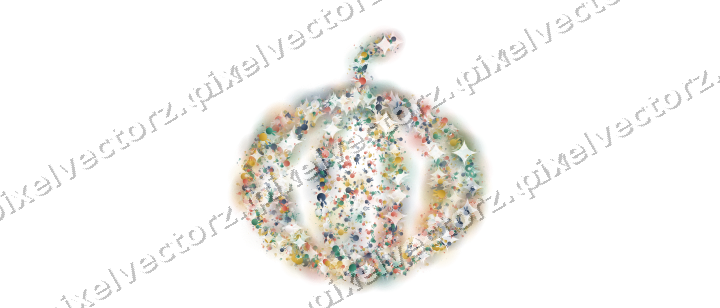 Seamless glitter pumpkin of bunnies on a transparent background