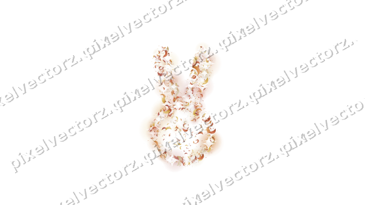 Seamless glitter easter bunny of crescents on a transparent background