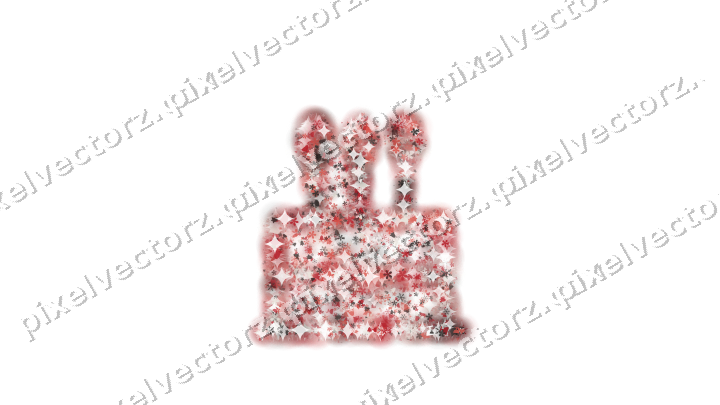 Seamless glitter birthday cake in red on a transparent background
