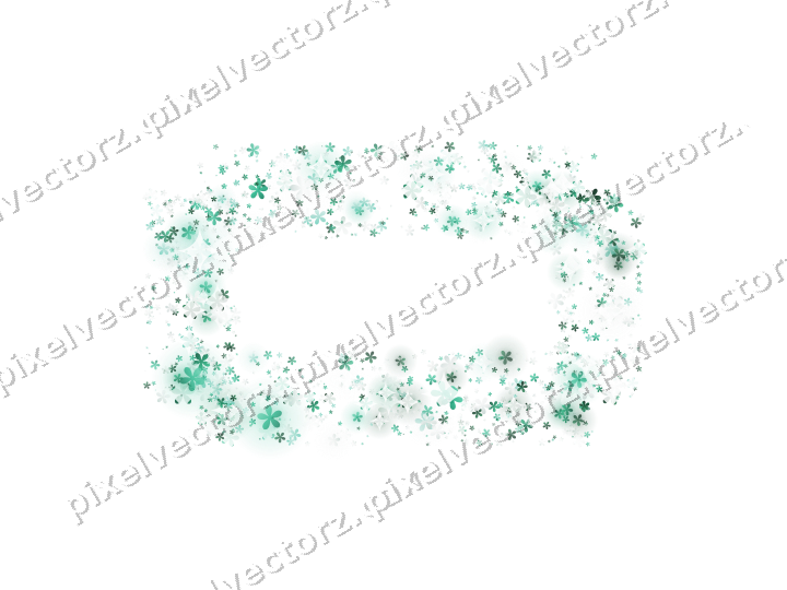 Nahtloser Glitzerrahmen aus Blüten auf transparentem Grund