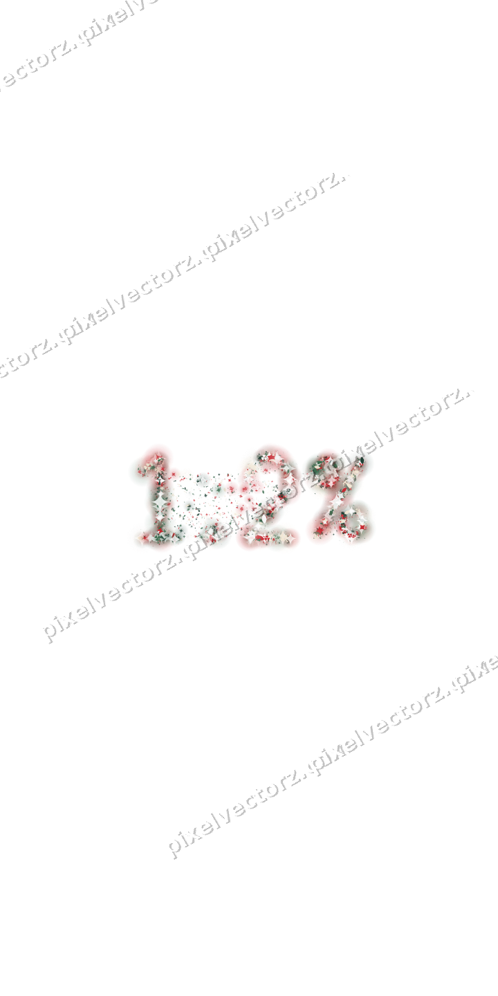 Seamless glitter number 1.2% in dark green on a transparent background