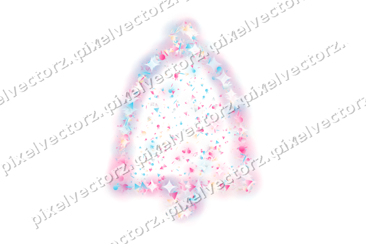 Seamless glitter bell in pink and cyan on a transparent background