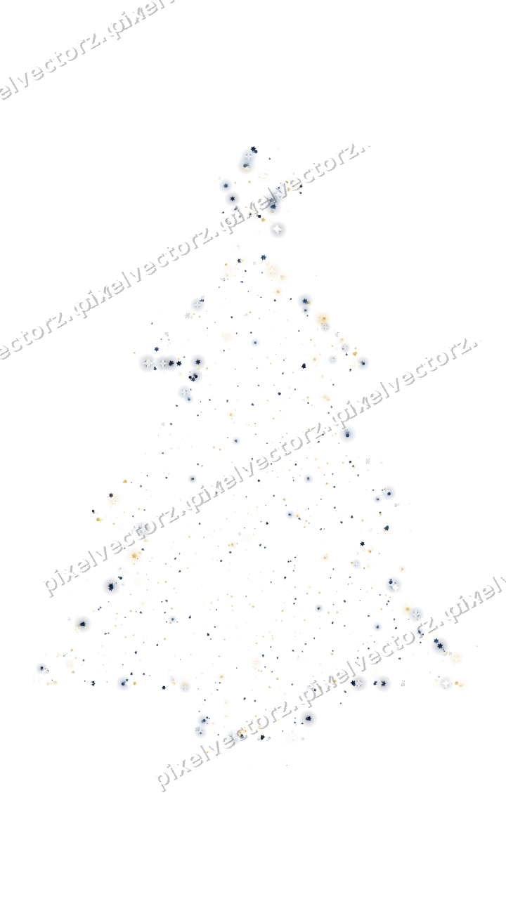Seamless glitter christmas tree on a transparent background
