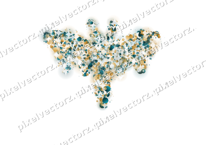 Seamless glitter bat in amber on a transparent background