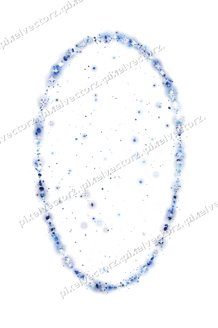 Seamless glitter easter egg in blue on a transparent background