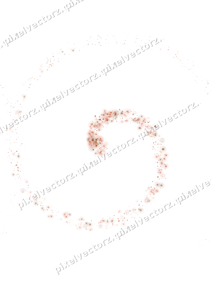 Seamless glitter spiral in orange and red on a transparent background