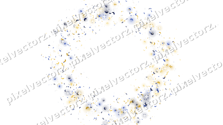 Seamless glitter wreath of crescents on a transparent background